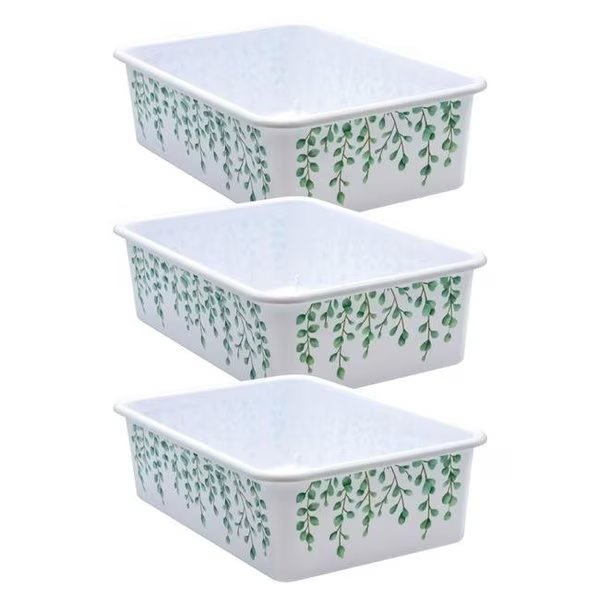 Storage Bin, Plastic, Eucalyptus Green, Teacher Created Resources, Mfr#: TCR20421-3